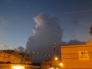 Massive cloud out at night