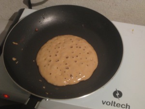 Pancakes made with chocolate milk actually do turn out pretty well.